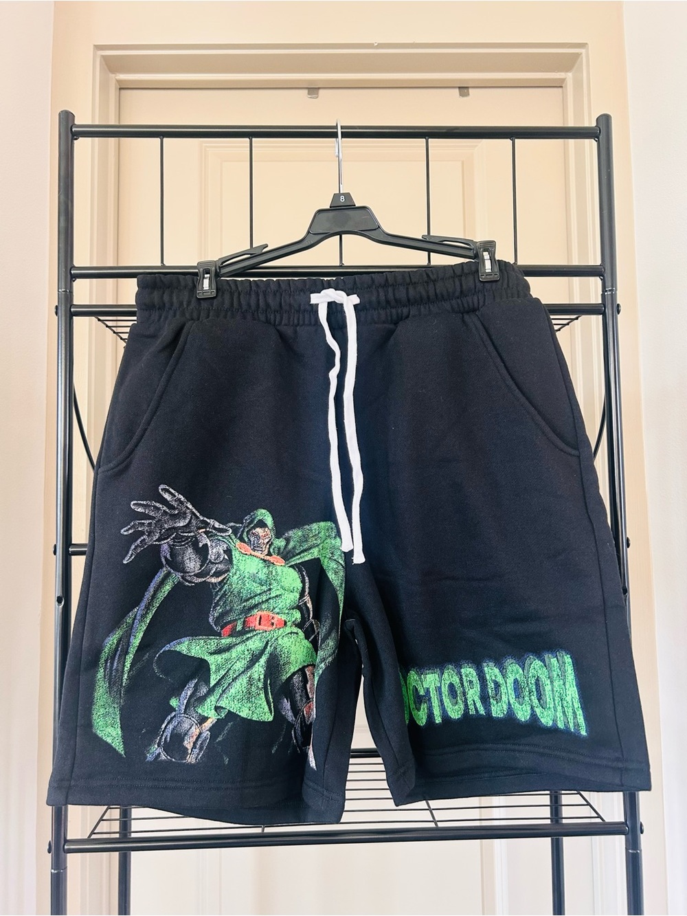 Fashion Nova Black Shorts with Green Victor Doom Graphic